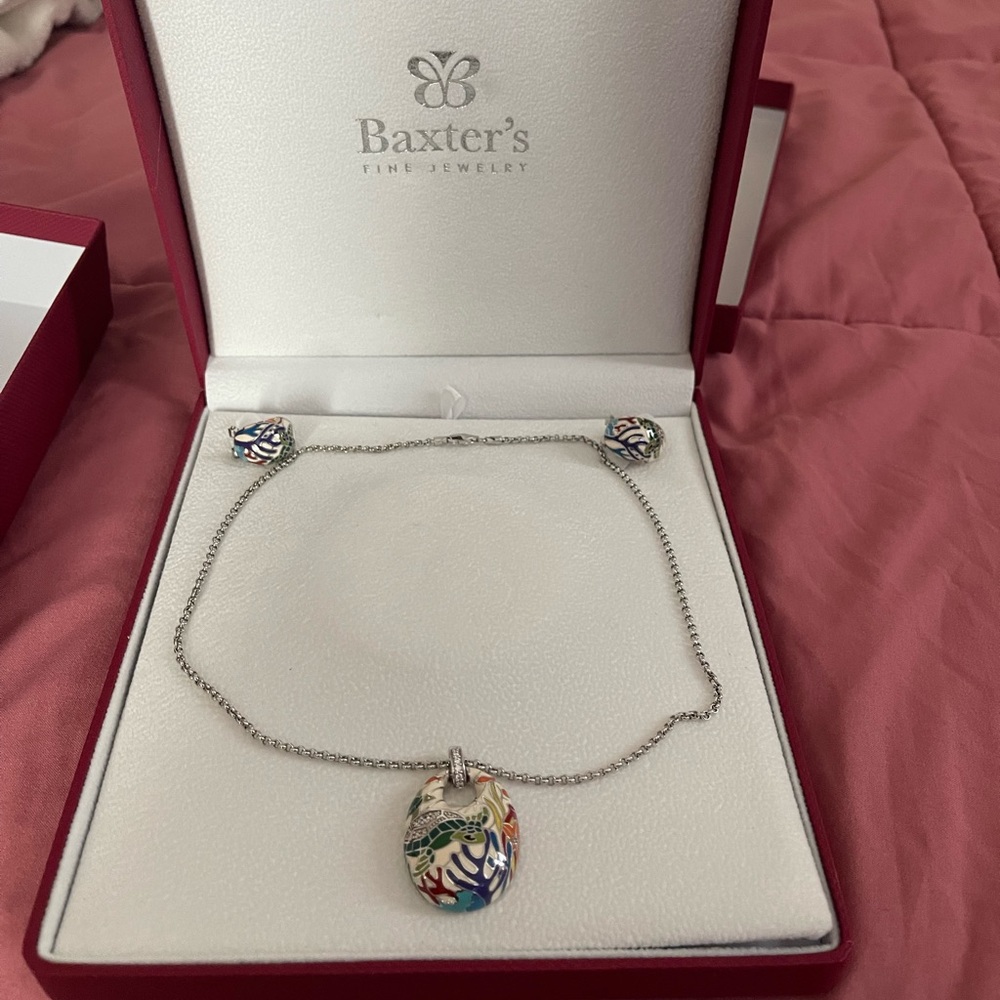 Baxter’s Enamel Turtle Pendant set
